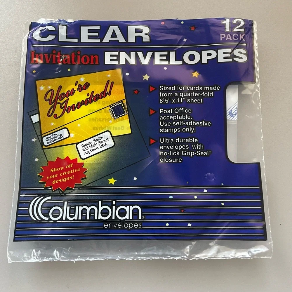 Columbian Clear Invitation Envelopes 12 Pack